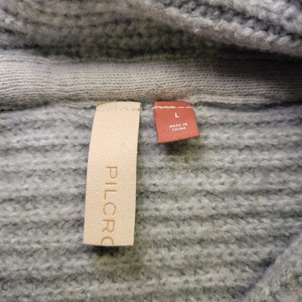 Pilcro and the Letterpress Grey Ribbed Cowl Neck Oversized Sweater Size Large - Picture 2 of 8